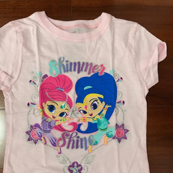 SHIMMER AND SHINE SILVER GLITTER T-SHIRT - Picture 5 of 7